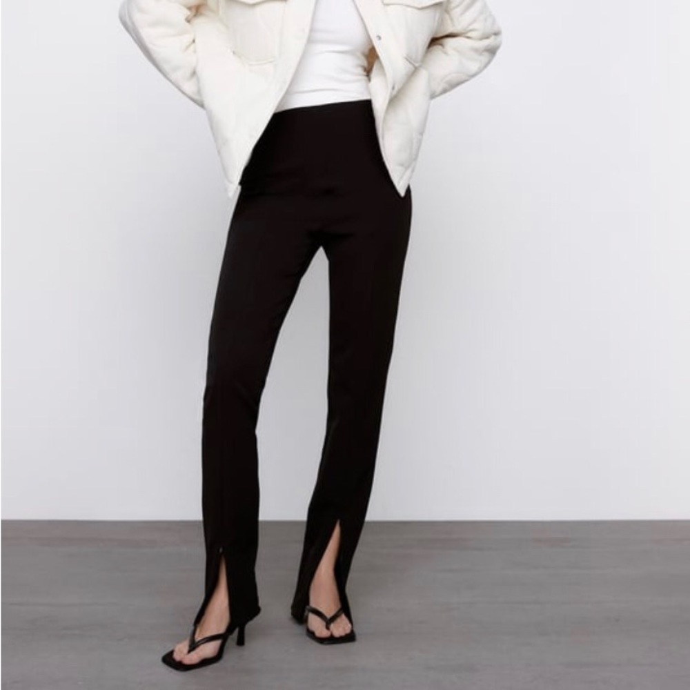 Zara Front Hem Zipper Trousers